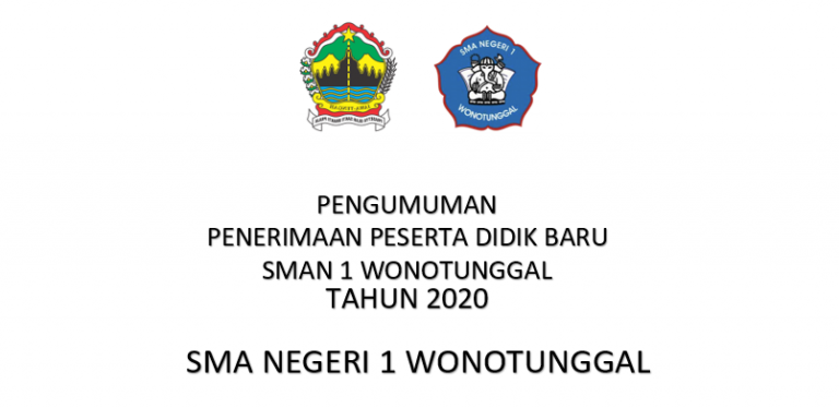 Pengumuman PPDB SMAN 1 Wonotunggal Tahun 2020
